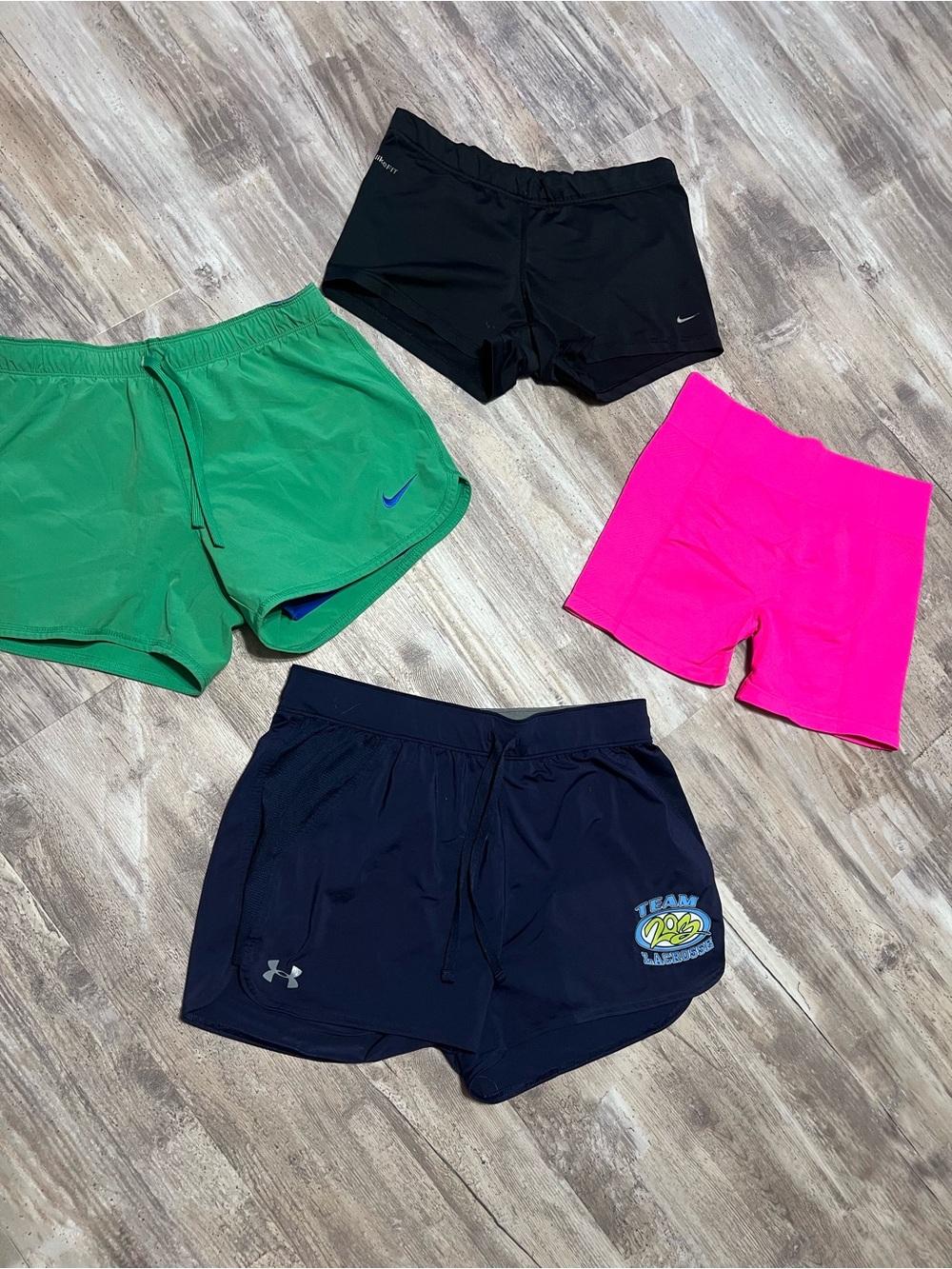 Assorted Women’s Athletic Shorts – Black, Green, Hot Pink, Navy